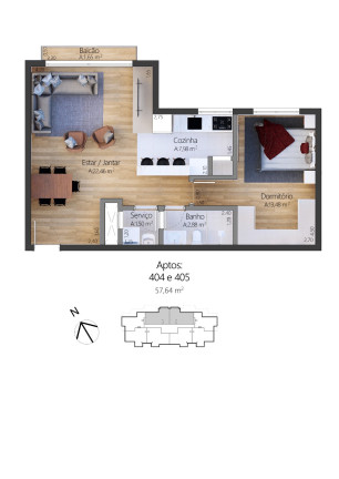 Imagem Apartamento com 1 Quarto à Venda, 76 m² em Moura - Gramado