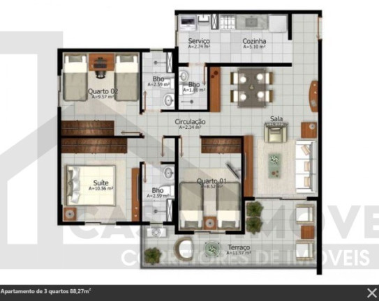 Imagem Apartamento com 3 Quartos à Venda, 88 m² em Marambaia - Belém Imagem Apartamento com 3 Quartos à Venda, 88 m² em Marambaia - Belém