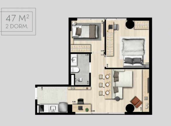 Imagem Apartamento com 2 Quartos à Venda, 56 m² em Pinheiros - São Paulo