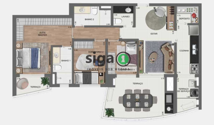 Imagem Apartamento com 3 Quartos à Venda, 107 m² em Brooklin - São Paulo Imagem Apartamento com 3 Quartos à Venda, 107 m² em Brooklin - São Paulo