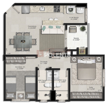 Imagem Apartamento com 2 Quartos à Venda, 65 m² em São Luiz - Criciúma Imagem Apartamento com 2 Quartos à Venda, 65 m² em São Luiz - Criciúma