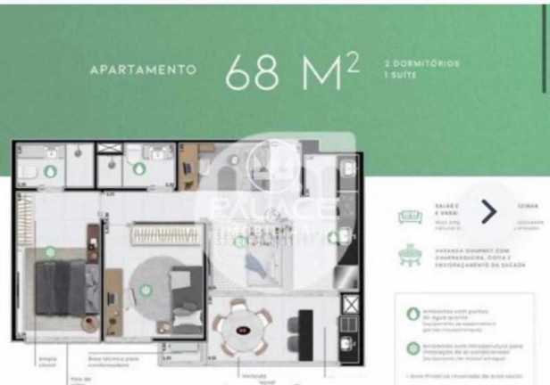 Foto do imóvel Apartamento com 2 Quartos à Venda, 68 m² em Vila Independência - Piracicaba