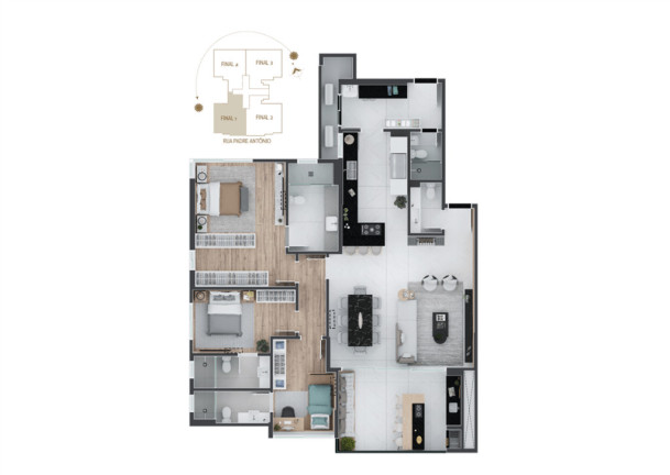 Imagem Apartamento com 3 Quartos à Venda, 175 m² em Centro - Curitiba Imagem Apartamento com 3 Quartos à Venda, 175 m² em Centro - Curitiba