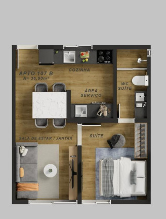Imagem Apartamento com 1 Quarto à Venda, 36 m² em Ponta De Campina - Cabedelo Imagem Apartamento com 1 Quarto à Venda, 36 m² em Ponta De Campina - Cabedelo