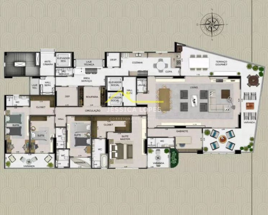 Imagem Apartamento com 5 Quartos à Venda, 414 m² em Altiplano Cabo Branco - João Pessoa