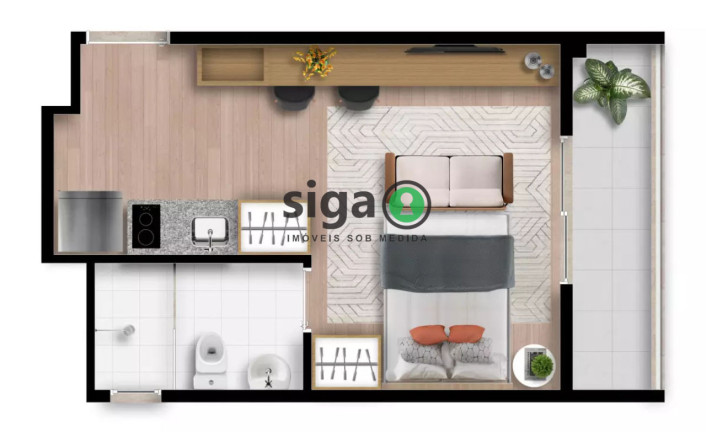 Apartamento com 1 Quarto à Venda, 26 m² em Alto Da Boa Vista - São Paulo