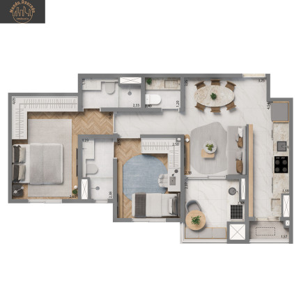 Imagem Apartamento com 2 Quartos à Venda, 61 m² em Jardim - Santo André