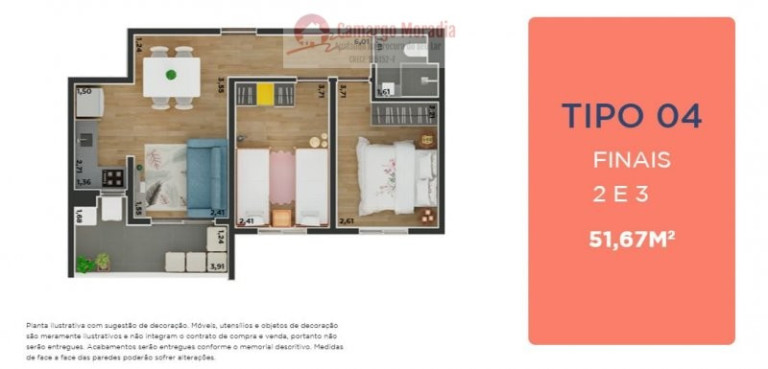 Imagem Apartamento com 2 Quartos à Venda, 51 m² em Vila Acoreana - Poá