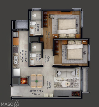 Imagem Apartamento com 3 Quartos à Venda, 881 m² em Várzea Grande - Gramado