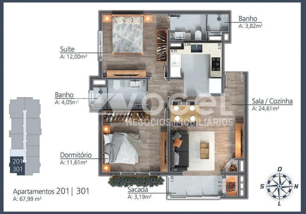 Imagem Apartamento com 2 Quartos à Venda, 67 m² em Moura - Gramado Imagem Apartamento com 2 Quartos à Venda, 67 m² em Moura - Gramado