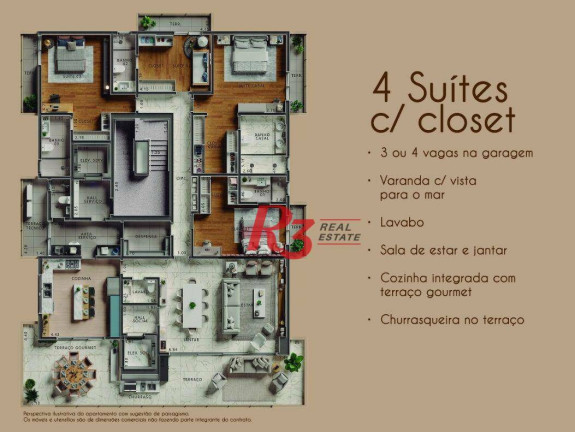 Imagem Apartamento com 4 Quartos à Venda, 295 m² em Ponta Da Praia - Santos Imagem Apartamento com 4 Quartos à Venda, 295 m² em Ponta Da Praia - Santos