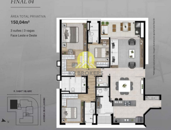 Imagem Apartamento com 3 Quartos à Venda, 150 m² em água Verde - Curitiba
