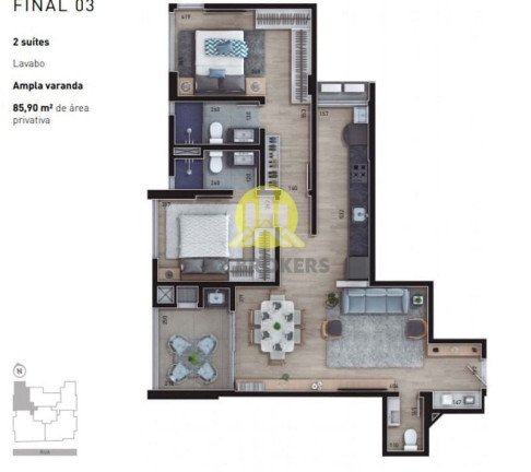 Imagem Apartamento com 2 Quartos à Venda, 85 m² em Juvevê - Curitiba Imagem Apartamento com 2 Quartos à Venda, 85 m² em Juvevê - Curitiba