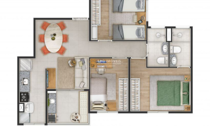 Imagem Apartamento com 3 Quartos à Venda, 61 m² em Maranhão - Cotia