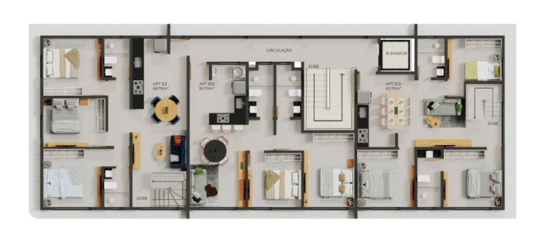 Imagem Apartamento com 3 Quartos à Venda, 68 m² em Cabo Branco - João Pessoa