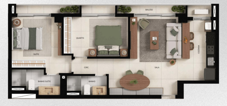 Imagem Apartamento com 2 Quartos à Venda, 74 m² em Serrinha - Goiânia