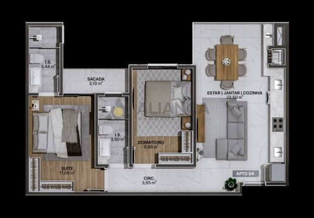 Imagem Apartamento com 2 Quartos à Venda, 67 m² em Gravatá - Navegantes
