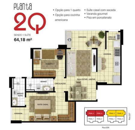 Imagem Apartamento com 2 Quartos à Venda, 64 m² em Setor Leste Universitário - Goiânia