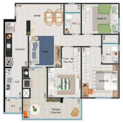 Imagem Apartamento com 3 Quartos à Venda, 107 m² em Jardim Paulista - Ribeirão Preto