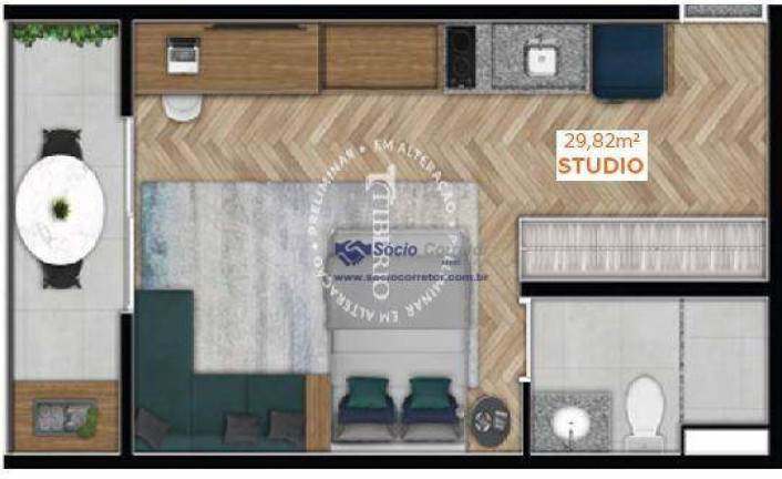 Imagem Studio com 1 Quarto à Venda, 29 m² em Belenzinho - São Paulo Imagem Studio com 1 Quarto à Venda, 29 m² em Belenzinho - São Paulo