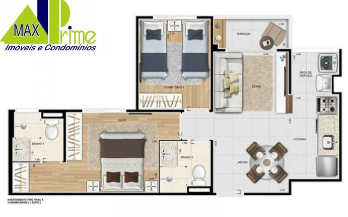 Imagem Apartamento com 2 Quartos à Venda, 57 m² em Quarta Parada - São Paulo