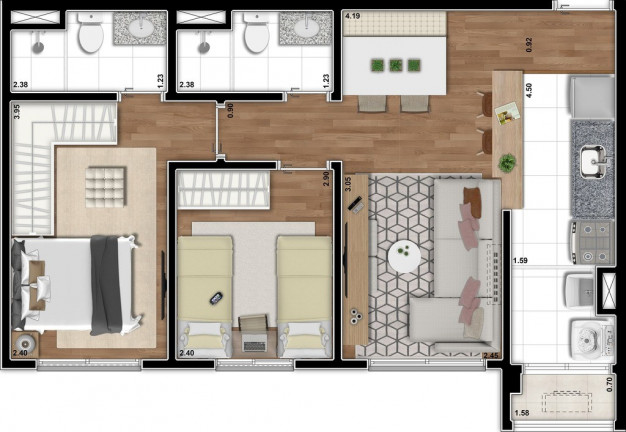 Imagem Imóvel com 3 Quartos à Venda, 70 m² em Santo Amaro - São Paulo