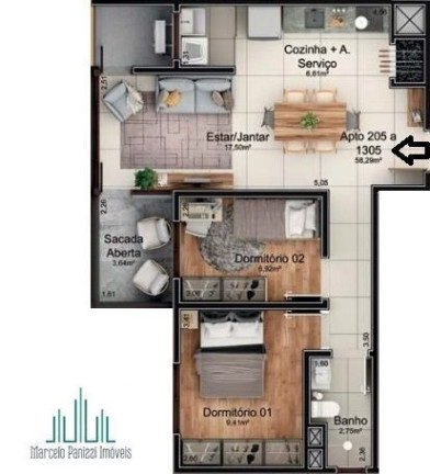 Imagem Apartamento com 2 Quartos à Venda, 53 m² em Santa Rita - Bento Gonçalves
