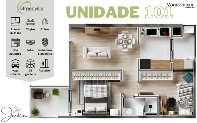 Imagem Apartamento com 2 Quartos à Venda, 49 m² em Cidade Jardim - São José Dos Pinhais