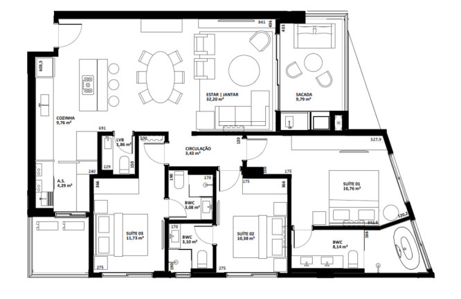 Imagem Apartamento com 3 Quartos à Venda, 132 m² em Coqueiros - Florianópolis Imagem Apartamento com 3 Quartos à Venda, 132 m² em Coqueiros - Florianópolis