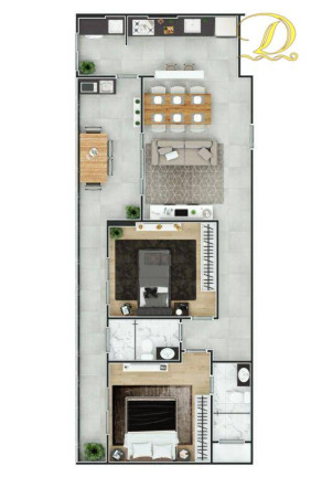 Imagem Apartamento com 2 Quartos à Venda, 84 m² em Canto Do Forte - Praia Grande