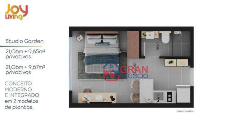 Imagem Studio com 1 Quarto à Venda, 21 m² em Centro - Curitiba