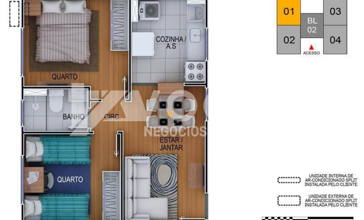 Imagem Apartamento com 2 Quartos à Venda, 40 m² em Cecília - Viamao