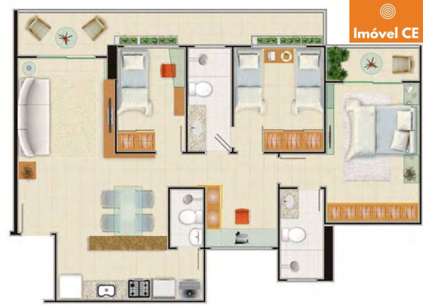 Imagem Apartamento com 3 Quartos à Venda, 84 m² em Pici - Fortaleza Imagem Apartamento com 3 Quartos à Venda, 84 m² em Pici - Fortaleza