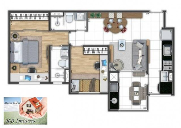 Imagem Apartamento com 2 Quartos à Venda, 62 m² em Vila Assunção - Santo André Imagem Apartamento com 2 Quartos à Venda, 62 m² em Vila Assunção - Santo André