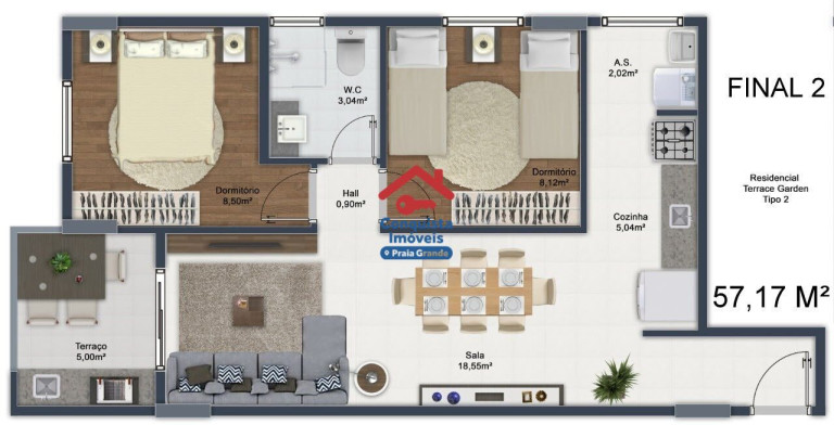 Imagem Apartamento com 2 Quartos à Venda, 50 m² em Mirim - Praia Grande Imagem Apartamento com 2 Quartos à Venda, 50 m² em Mirim - Praia Grande
