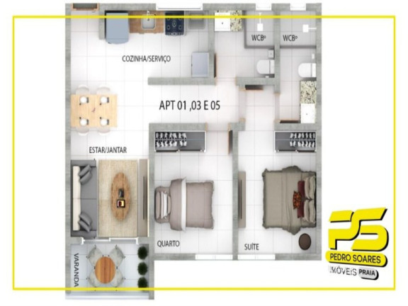 Imagem Apartamento com 2 Quartos à Venda, 11 m² em Mangabeira - João Pessoa