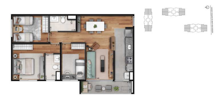 Imagem Imóvel com 2 Quartos à Venda, 54 m² em Planalto - São Bernardo Do Campo