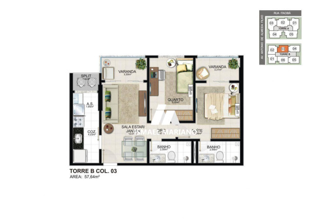 Imagem Apartamento com 2 Quartos à Venda, 59 m² em Itaparica - Vila Velha Imagem Apartamento com 2 Quartos à Venda, 59 m² em Itaparica - Vila Velha