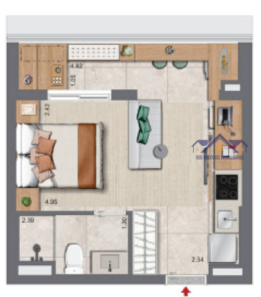 Imagem Apartamento com 1 Quarto à Venda, 28 m² em Brooklin Paulista - São Paulo