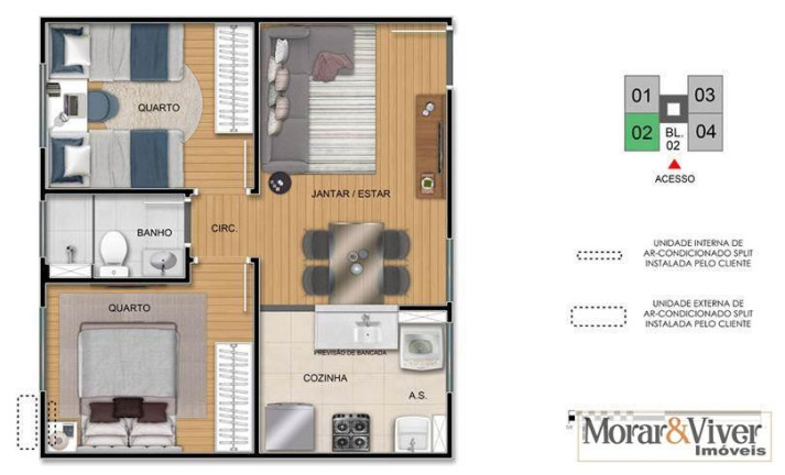 Imagem Apartamento com 2 Quartos à Venda, 38 m² em Itália - São José Dos Pinhais