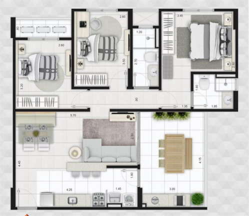 Imagem Apartamento com 3 Quartos à Venda, 90 m² em Vila Alzira - Guaruja Imagem Apartamento com 3 Quartos à Venda, 90 m² em Vila Alzira - Guaruja