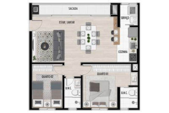 Imagem Apartamento com 2 Quartos à Venda, 44 m² em água Verde - Curitiba Imagem Apartamento com 2 Quartos à Venda, 44 m² em água Verde - Curitiba