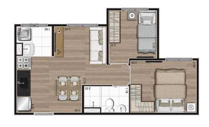 Imagem Apartamento com 2 Quartos à Venda, 37 m² em Parque Do Morumbi - São Paulo