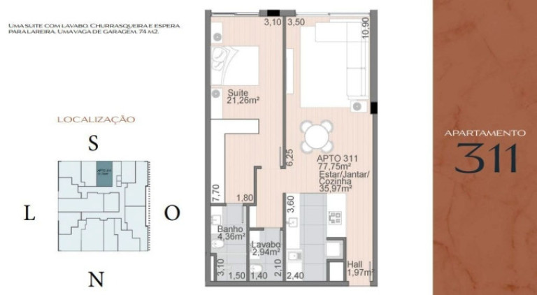 Imagem Apartamento com 1 Quarto à Venda, 77 m² em Centro - Gramado