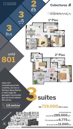 Imagem Cobertura com 3 Quartos à Venda, 115 m² em Morro Da Glória - Juiz De Fora