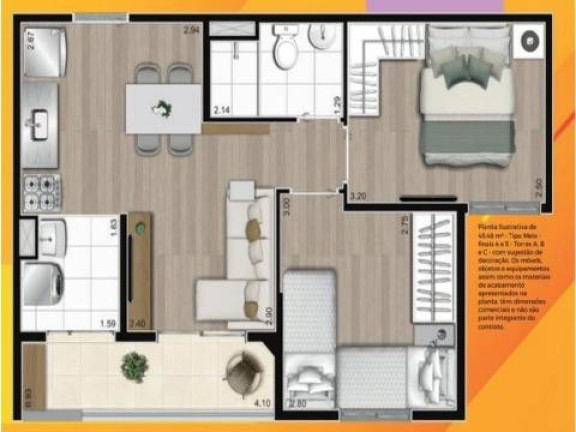 Imagem Apartamento com 2 Quartos à Venda, 45 m² em Quitaúna - Osasco