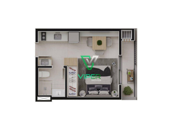 Imagem Apartamento com 1 Quarto à Venda, 22 m² em Alto Da Glória - Curitiba