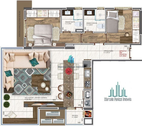 Imagem Apartamento com 2 Quartos à Venda, 91 m² em Progresso - Bento Gonçalves