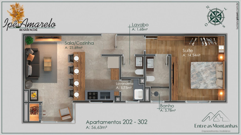 Imagem Apartamento com 1 Quarto à Venda, 50 m² em Planalto - Gramado Imagem Apartamento com 1 Quarto à Venda, 50 m² em Planalto - Gramado