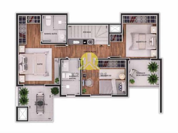 Imagem Cobertura com 3 Quartos à Venda, 128 m² em Rebouças - Curitiba Imagem Cobertura com 3 Quartos à Venda, 128 m² em Rebouças - Curitiba